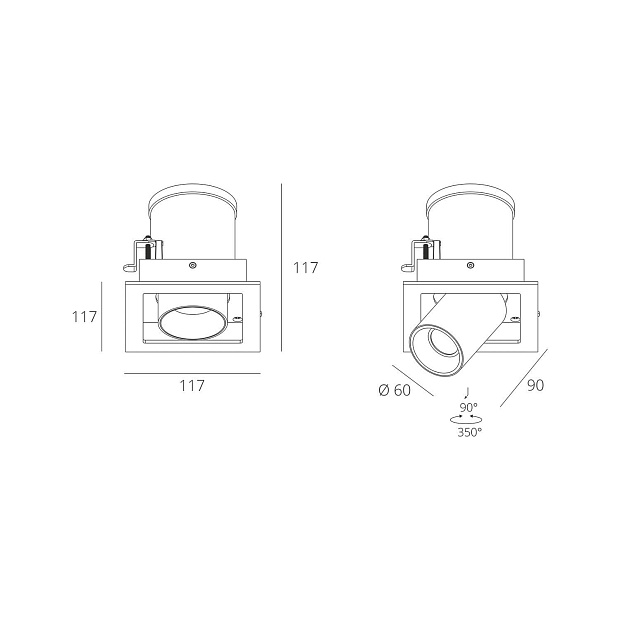 Skarlat  RGL7117-1 1×12W WH+BK 4000K