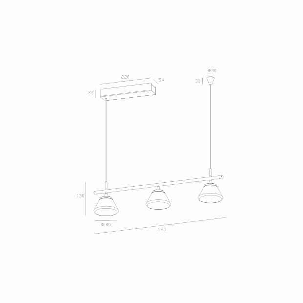 Skarlat RHL77026 3*6W BK 4000K