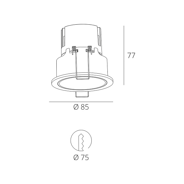 Skarlat RFL76051 7W WH+BK 3000K