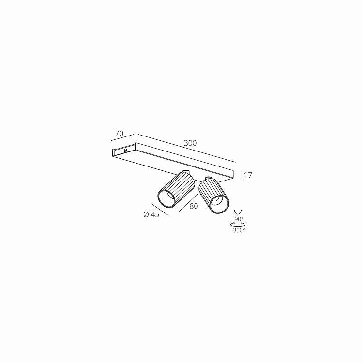 Skarlat  RSLC78049-2 2×7W WH+BK 4000K