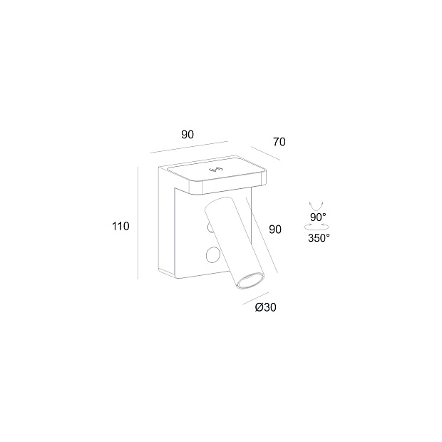 Skarlat  RWLB138 7W BK 3000K