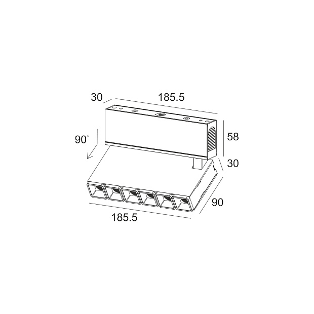 Skarlat  RSLC78034 6×2W BK 4000K