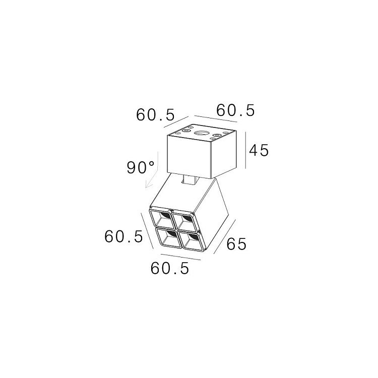 Skarlat  RSLC78026 4×2W BK 3000K